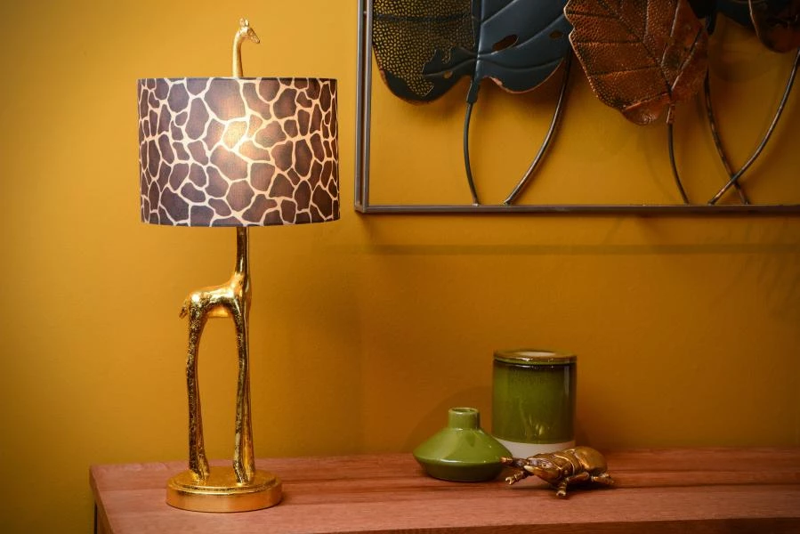 Lucide EXTRAVAGANZA MISS TALL - Table lamp - Ø 25 cm - 1xE27 - Matt Gold / Brass - atmosphere 1